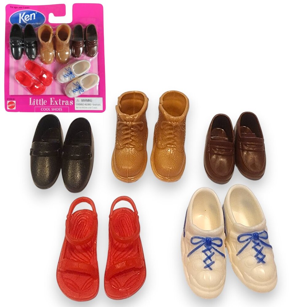 1998 Vintage Ken Barbie Little Extras COOL SHOES 5pk #67036-86